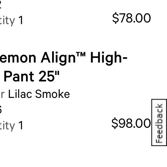 VGUC Lululemon Aligns 25” size 6, Lilac Smoke - Picture 2 of 4